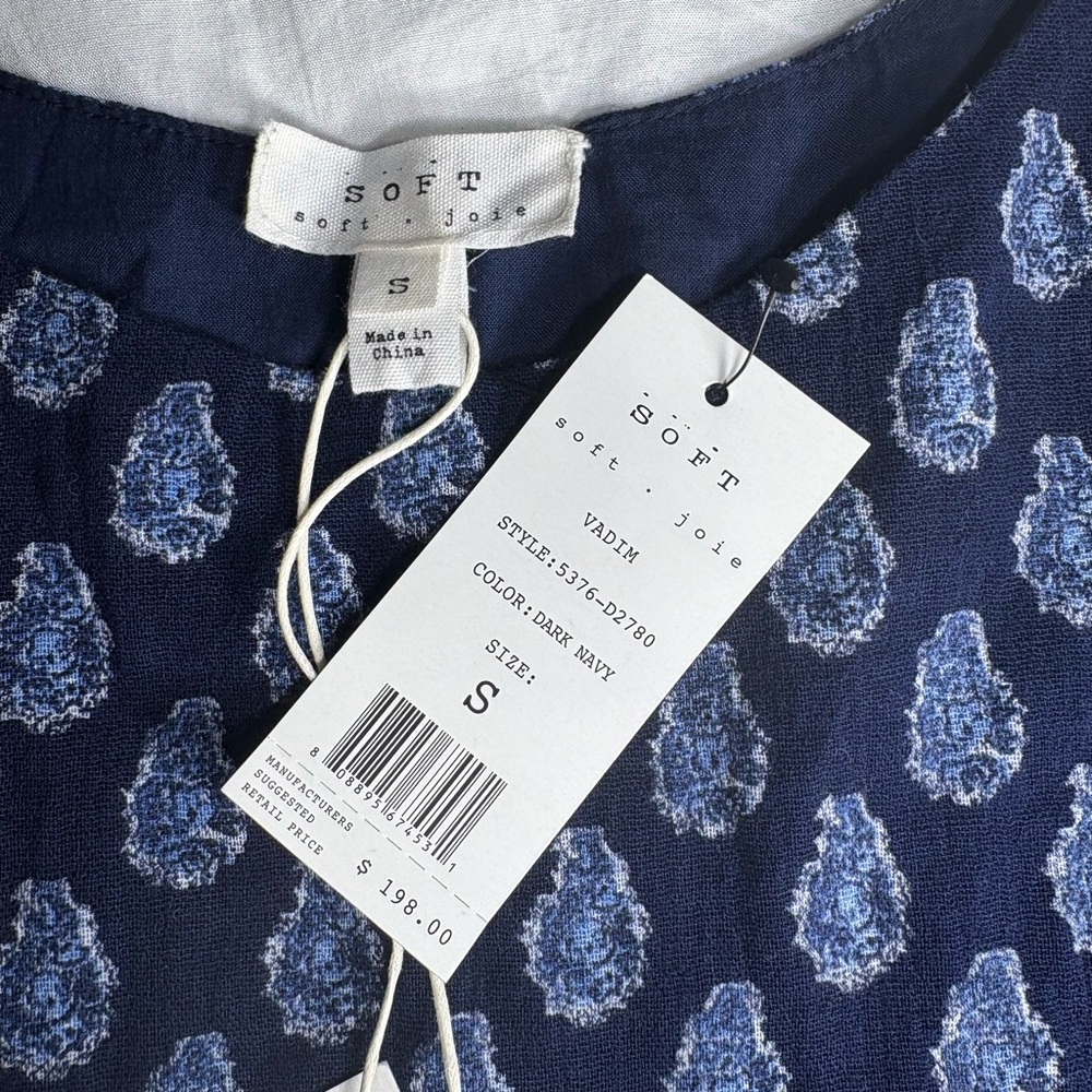 Soft Joie Dark Navy Patterned Mini Dress